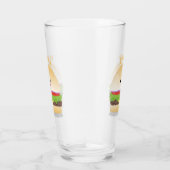 Cute happy kawaii hamburger cartoon glas (Rechts)