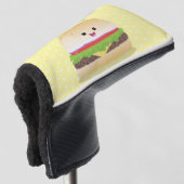 Cute happy kawaii hamburger cartoon golfheadcover (3/4 voorkant)