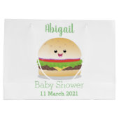 Cute happy kawaii hamburger cartoon groot cadeauzakje (Achterkant)
