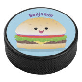 Cute happy kawaii hamburger cartoon hockey puck (3/4)