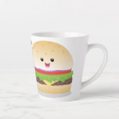 Cute happy kawaii hamburger cartoon latte mok (Rechts)