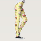 Cute happy kawaii hamburger cartoon leggings (Rechts)