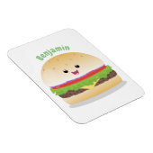 Cute happy kawaii hamburger cartoon magneet (Rechterzijde)