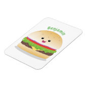Cute happy kawaii hamburger cartoon magneet (Linkerzijde)