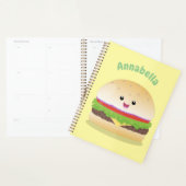 Cute happy kawaii hamburger cartoon planner (Display)