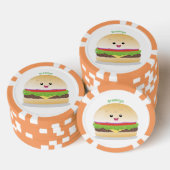 Cute happy kawaii hamburger cartoon poker chips (Opstapeling)