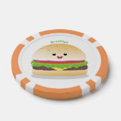 Cute happy kawaii hamburger cartoon poker chips (Enkel)