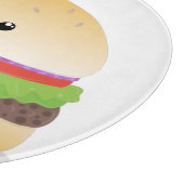 Cute happy kawaii hamburger cartoon snijplank (Hoek)