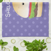 Cute happy kawaii hamburger cartoon theedoek (Gevouwen)