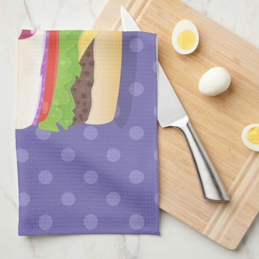 Cute happy kawaii hamburger cartoon theedoek (Quarter Fold)