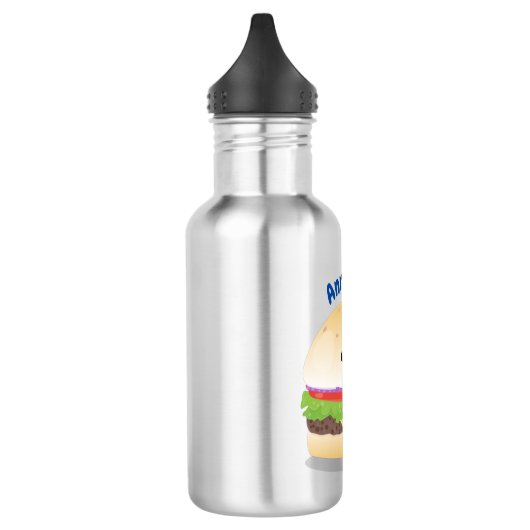 Cute happy kawaii hamburger cartoon waterfles  (Links)