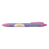 Cute happy kawaii hamburger cartoon zwarte inkt pen (Bovenkant)