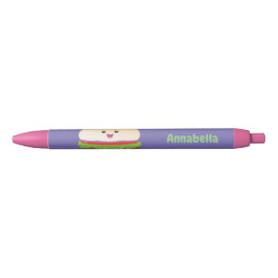 Cute happy kawaii hamburger cartoon zwarte inkt pen
