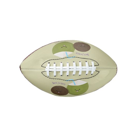 Cute happy kawaii kosnots cartoon illustratie american football (Voorkant)