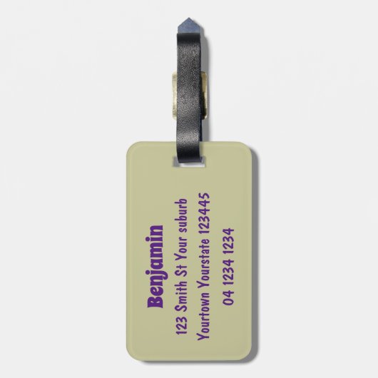 Cute happy kawaii kosnots cartoon illustratie bagagelabel (Achterkant verticaal)