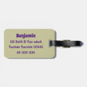 Cute happy kawaii kosnots cartoon illustratie bagagelabel (Achterkant horizontaal)