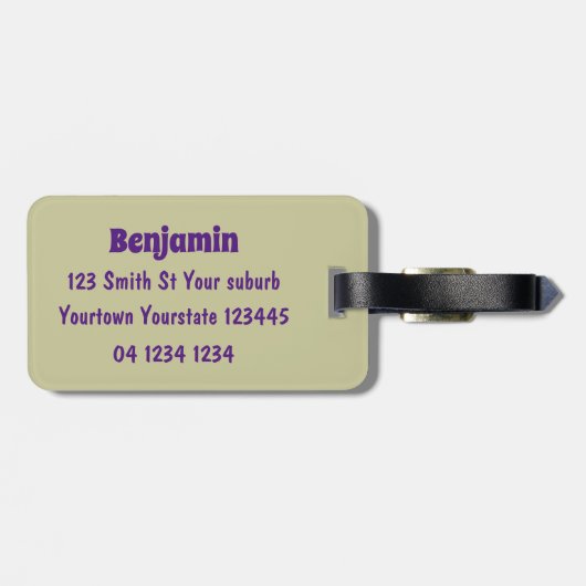 Cute happy kawaii kosnots cartoon illustratie bagagelabel (Achterkant horizontaal)