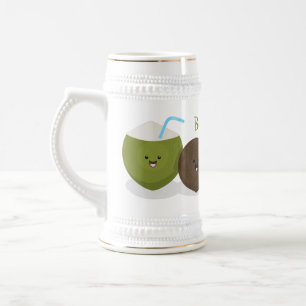 Cute happy kawaii kosnots cartoon illustratie bierpul