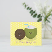 Cute happy kawaii kosnots cartoon illustratie briefkaart (Staand voorkant)