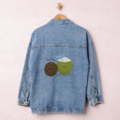 Cute happy kawaii kosnots cartoon illustratie denim jacket (Hangar)