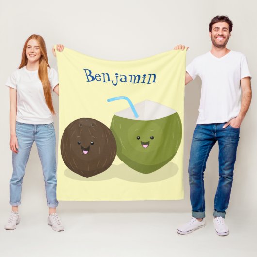 Cute happy kawaii kosnots cartoon illustratie fleece deken (In situ)