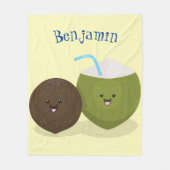 Cute happy kawaii kosnots cartoon illustratie fleece deken (Voorkant)