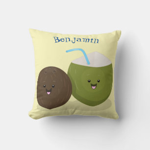 Cute happy kawaii kosnots cartoon illustratie kussen