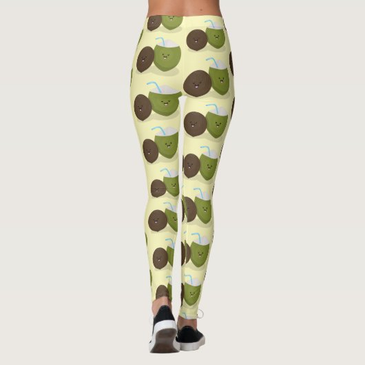 Cute happy kawaii kosnots cartoon illustratie leggings (Achterkant)