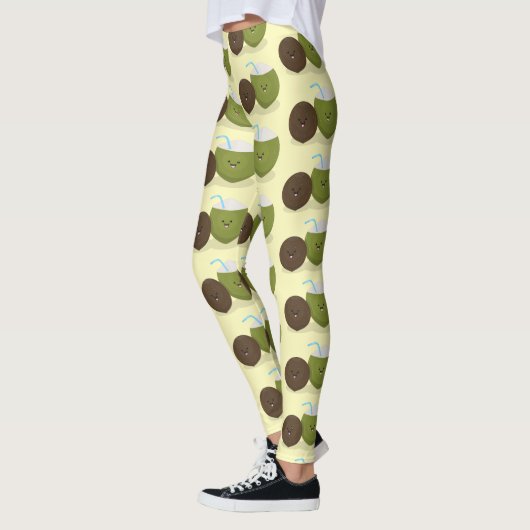 Cute happy kawaii kosnots cartoon illustratie leggings (Links)