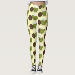 Cute happy kawaii kosnots cartoon illustratie leggings