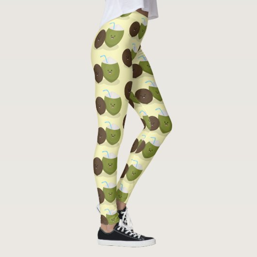 Cute happy kawaii kosnots cartoon illustratie leggings (Rechts)
