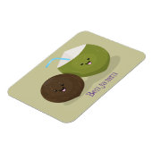 Cute happy kawaii kosnots cartoon illustratie magneet (Linkerzijde)