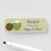 Cute happy kawaii kosnots cartoon illustratie naamplaatje (In situ)