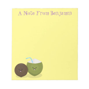 Cute happy kawaii kosnots cartoon illustratie notitieblok