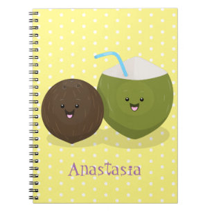 Cute happy kawaii kosnots cartoon illustratie notitieboek