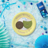 Cute happy kawaii kosnots cartoon illustratie papieren bordje (Feest)