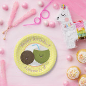 Cute happy kawaii kosnots cartoon illustratie papieren bordje (Feest)