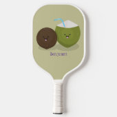 Cute happy kawaii kosnots cartoon illustratie pickleball paddle (Achterkant)