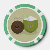 Cute happy kawaii kosnots cartoon illustratie poker chips (Achterkant)