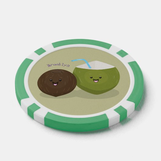 Cute happy kawaii kosnots cartoon illustratie poker chips (Enkel)