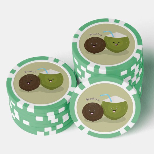Cute happy kawaii kosnots cartoon illustratie poker chips (Opstapeling)