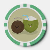 Cute happy kawaii kosnots cartoon illustratie poker chips (Voorkant)