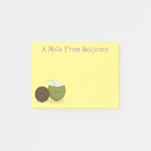 Cute happy kawaii kosnots cartoon illustratie post-it® notes (Voorkant)