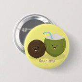 Cute happy kawaii kosnots cartoon illustratie ronde button 5,7 cm (Voorkant /achterkant)