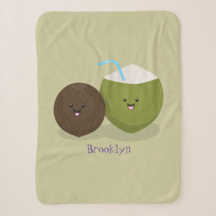 Cute happy kawaii kosnots cartoon illustratie sherpa deken