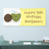 Cute happy kawaii kosnots cartoon illustratie spandoek (Beurs)