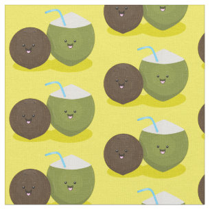 Cute happy kawaii kosnots cartoon illustratie stof