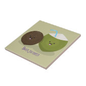 Cute happy kawaii kosnots cartoon illustratie tegeltje (Zijkant)