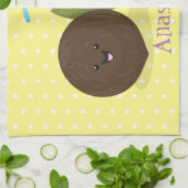 Cute happy kawaii kosnots cartoon illustratie theedoek (Gevouwen)