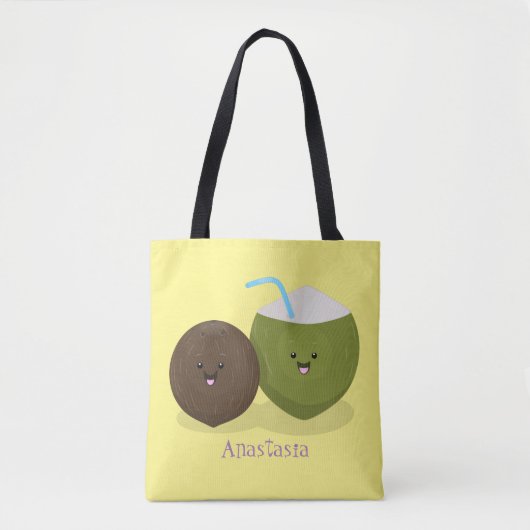 Cute happy kawaii kosnots cartoon illustratie tote bag (Voorkant)